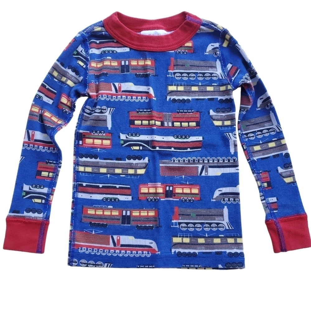 Hanna Andersson Long John Pajama Top Full Steam Ahead II Boys Size 3